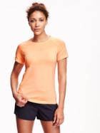 Old Navy Seamless Go Dry Performance Tee For Women - Peach Lightning Neon