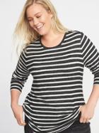 Old Navy Womens Relaxed Plus-size Plush-knit Tunic O.n. New Black Stripe Size 2x