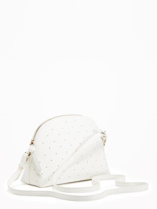 Old Navy Perforated Crossbody Bag For Women - Bone