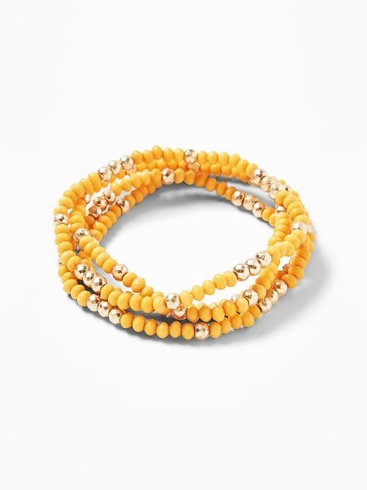 Old Navy  Beaded Multi-strand Stretch Bracelet For Women Gold Size One Size