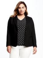 Old Navy Womens Classic Plus-size Ponte-knit Blazer Black Size 4x