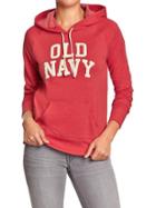 Old Navy Womens Logo Fleece Hoodies - Cherry Bomb