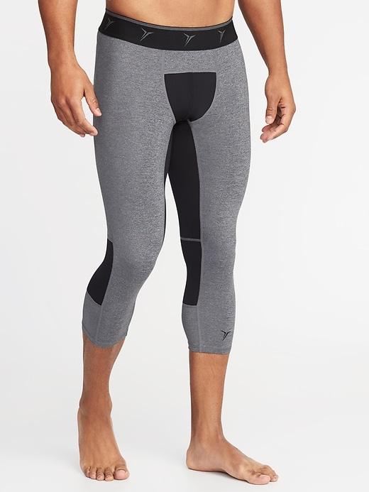 Old Navy Mens Go-dry 3/4-length Base Layer Tights For Men Heather Gray Size Xl