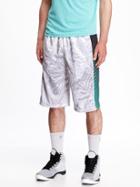 Old Navy Go Dry Printed Basketball Shorts For Men 12 - Bright White 2
