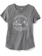 Old Navy San Francisco Graphic Tee For Women - Dark Heather Gray