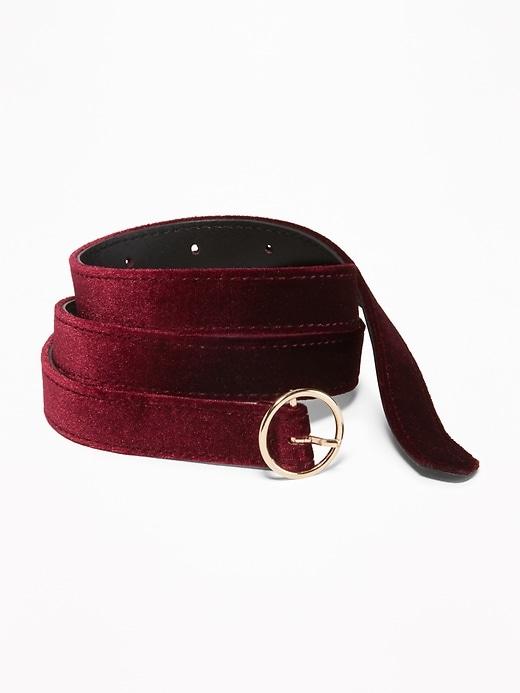 Old Navy Womens Skinny Velvet O-ring Belt For Women Oxblood Size Xs/s
