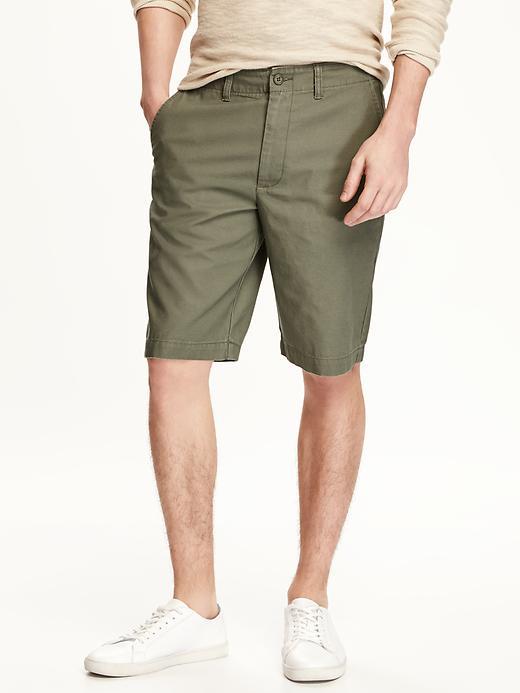 Old Navy Broken In Khaki Shorts For Men 10 1/2 - Oliver Olive