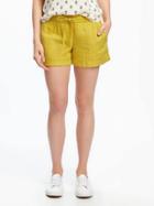 Old Navy Soft Linen Blend Shorts For Women - Sweet Lemon
