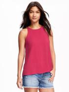Old Navy Trapeze High Neck Top For Women - Pink Tangiers