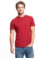 Old Navy Henley Crew Neck Tee For Men - Robbie Red