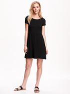 Old Navy Fit & Flare Jersey Dress For Women - Black