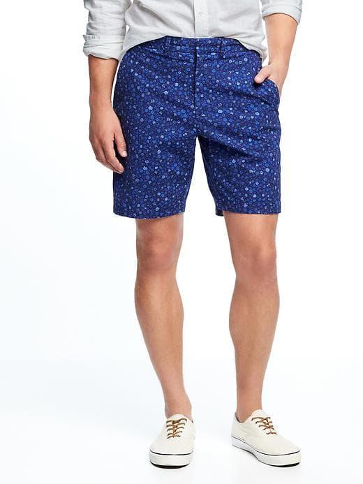 Old Navy Built In Flex Patterned Signature Shorts For Men 9 - Blue Floral