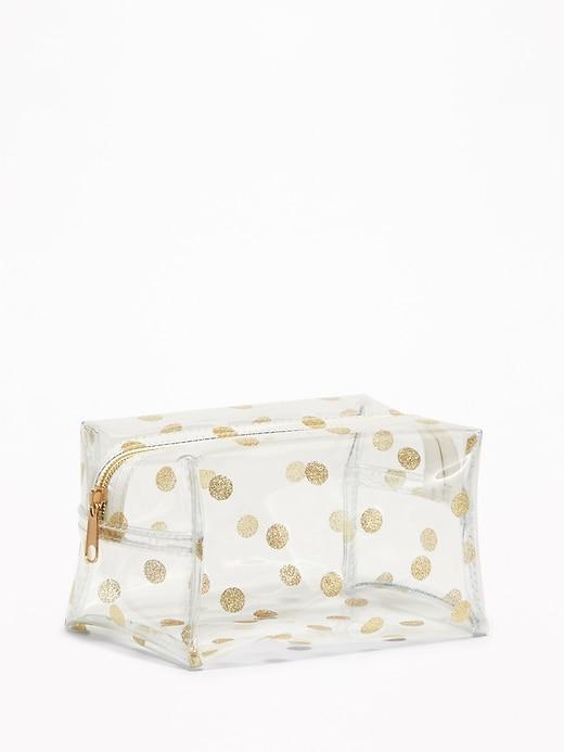 Old Navy Womens Clear Printed Cosmetic Bag For Women Polka Dot Size One Size