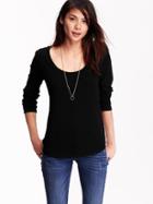 Old Navy Womens Relaxed Scoop Neck Tee Size L Tall - Blackjack