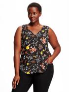 Old Navy V Neck Plus - Grey Signature Floral