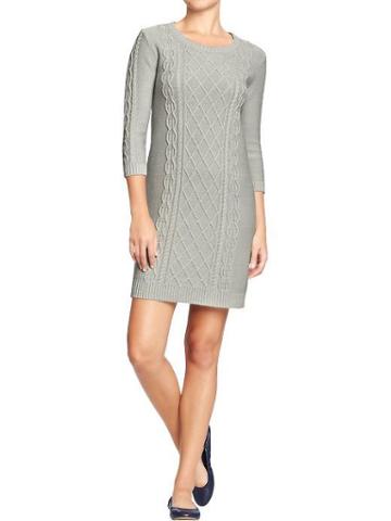 Old Navy Old Navy Womens Cable Knit Sweater Dresses - Light Gray