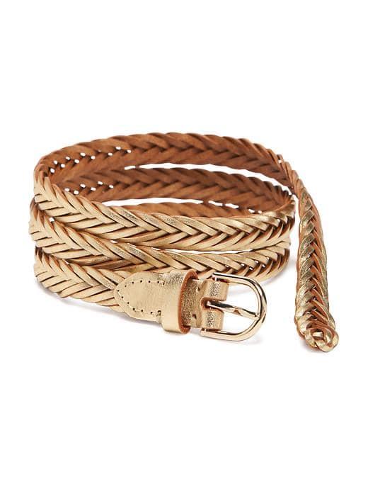 Old Navy Braided Skinny Belt For Women - Gold