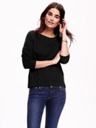 Old Navy Long Sleeve Boyfriend Tee - Blackjack