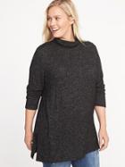 Old Navy Womens Relaxed Plus-size Plush-knit Turtleneck Black Size 2x