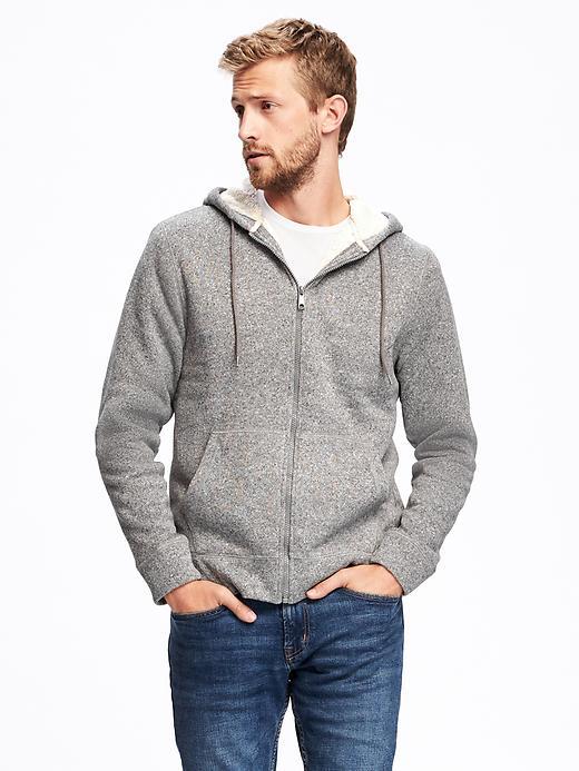 Old Navy Go Warm Classic Full Zip Hoodie For Men - Heather Grey