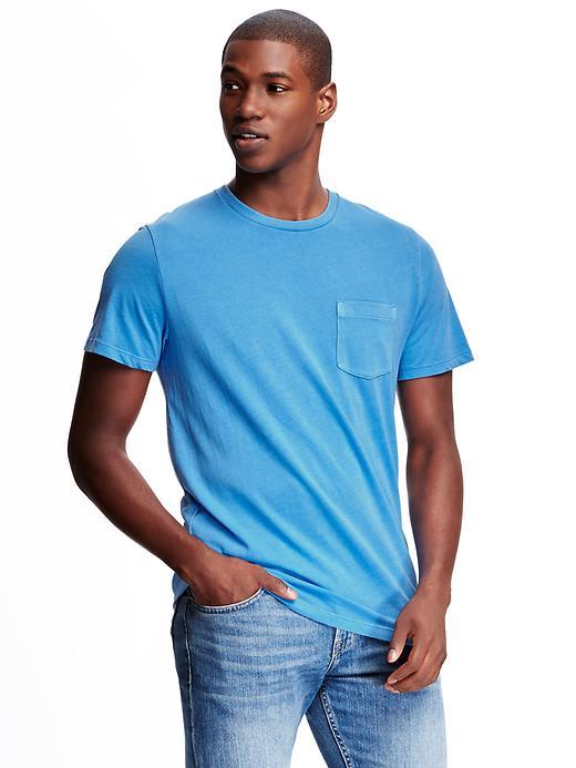 Old Navy Jersey Crew Neck Pocket Tee For Men - Blue