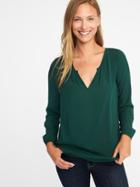 Old Navy Relaxed Shirred Blouse For Women - Ecology