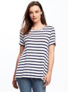 Old Navy Striped Lace Back Swing Tee For Women - Navy Stripe