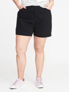 Old Navy Womens Smooth & Slim Plus-size Pixie Chino Shorts (7) Black Size 26