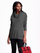 Old Navy Womens Cowl Neck Tunic Sweater Size L Petite - Graphite Heather