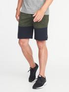 Old Navy Mens Go-dry Color-block Run Shorts For Men (9) Olive Size Xl