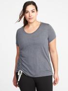 Old Navy Womens Plus-size Side-tie Performance Top Heather Gray Size 3x