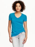 Old Navy Womens Perfect V Neck Tees Size L Tall - Blue Showed Up