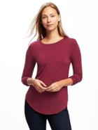 Old Navy Crew Neck Layering Tee For Women - Cranberry Cocktail