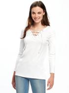 Old Navy Lace Up Swing Top For Women - Cream
