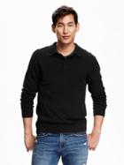 Old Navy Sweater Knit Polo Size Xxl Big - Black