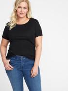 Old Navy Womens Slim-fit Plus-size Crew-neck Tee Black Size 3x