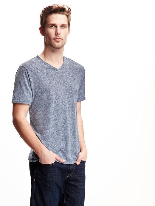 Old Navy Linen Blend V Neck Tee For Men - Bold Navy