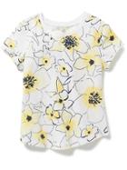 Old Navy Allover Floral Tee - Yellow Floral