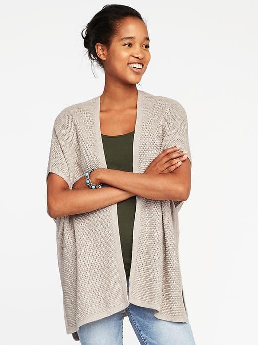 Old Navy Textured Open Front Poncho For Women - Sandman