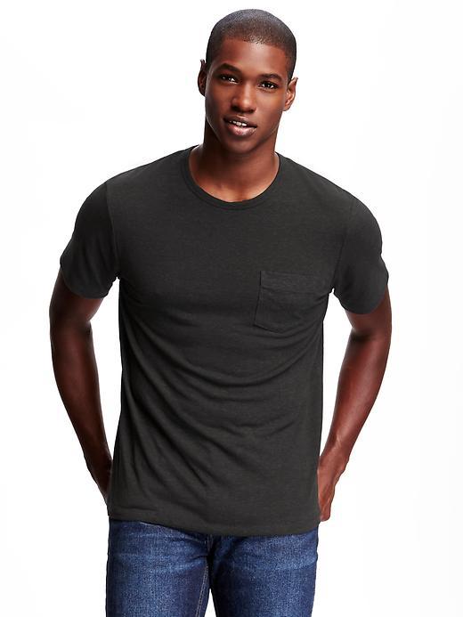 Old Navy Linen Blend Pocket Tee For Men - Blackjack
