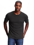 Old Navy Linen Blend Pocket Tee For Men - Blackjack