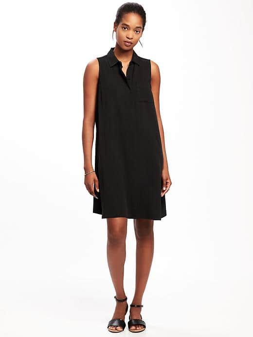 Old Navy Sleeveless Swing Shirt Dress For Women - Black
