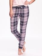 Old Navy Womens Flannel Joggers Size L - Pink Plaid