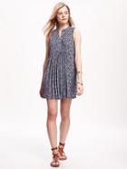 Old Navy Pintuck Swing Dress For Women - Dark Sea Blue Print