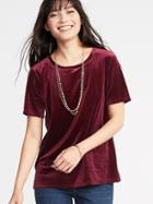 Old Navy Womens Relaxed Velvet Tee For Women Ember Red Size Xxl