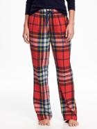 Old Navy Flannel Drawstring Sleep Pants For Women - Red Plaid