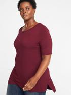 Old Navy Womens Jersey Elbow-sleeve Plus-size Luxe Tunic Winter Wine Size 1x