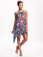Old Navy Printed Chiffon Swim Cover Up For Women - Multi Blue