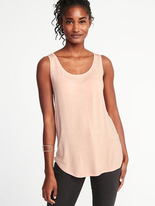 Old Navy Womens Luxe Curved-hem Tank For Women Peach Springs Size Xs