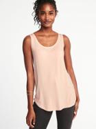 Old Navy Womens Luxe Curved-hem Tank For Women Peach Springs Size Xs